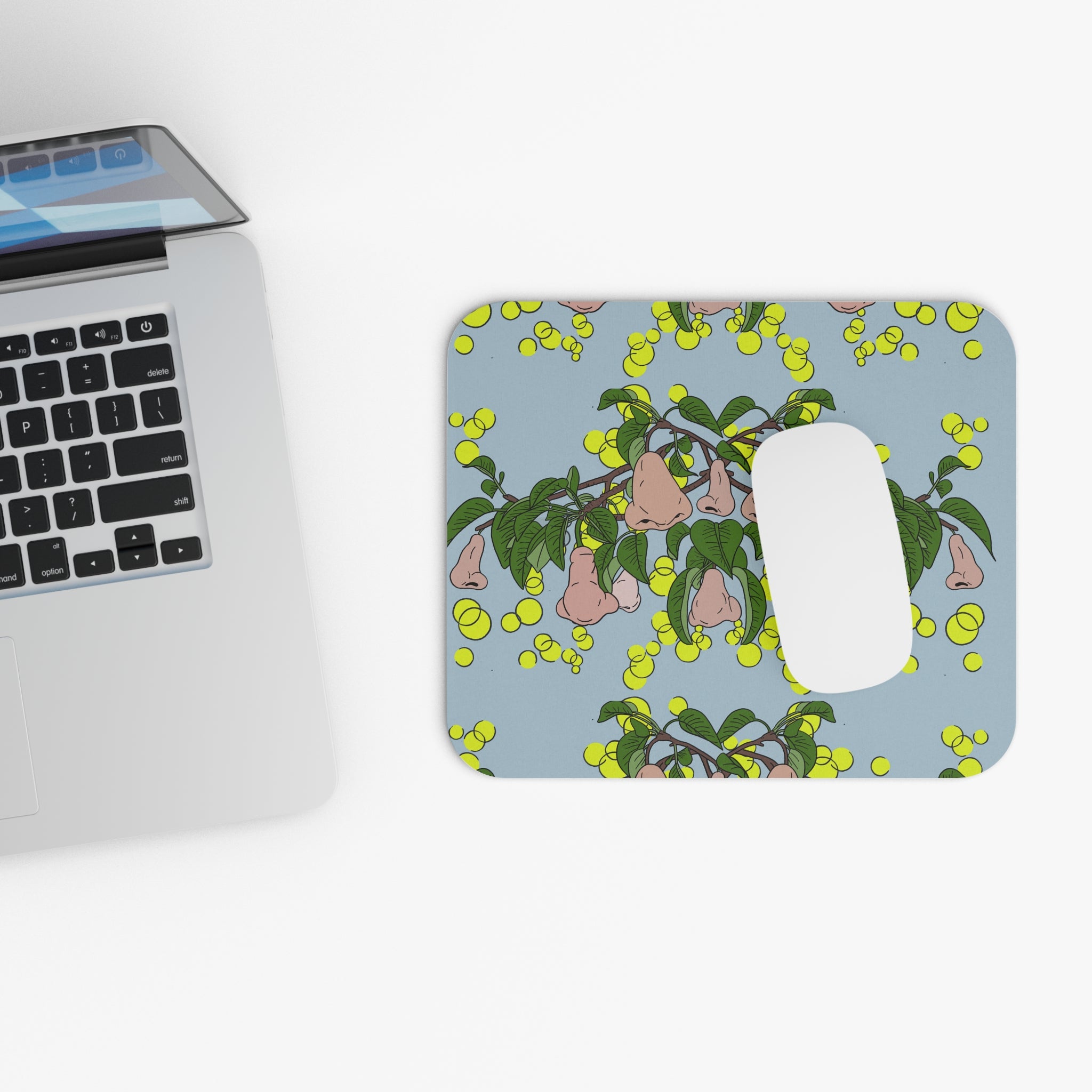 Whimsical Nose Plant Pattern Mouse Pad