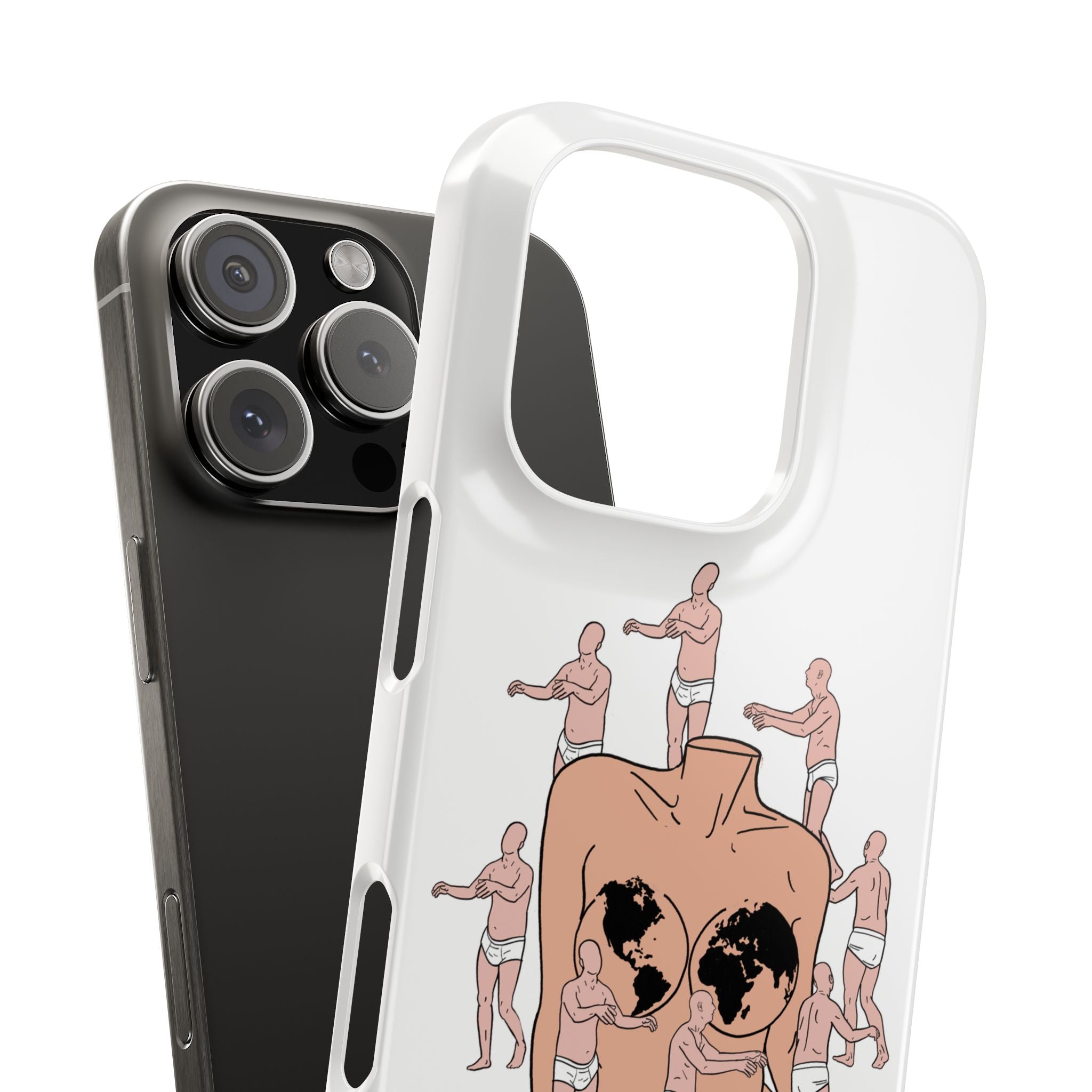 Phone Case - Vintage Surreal 'Worlds on a Heart' Illustration