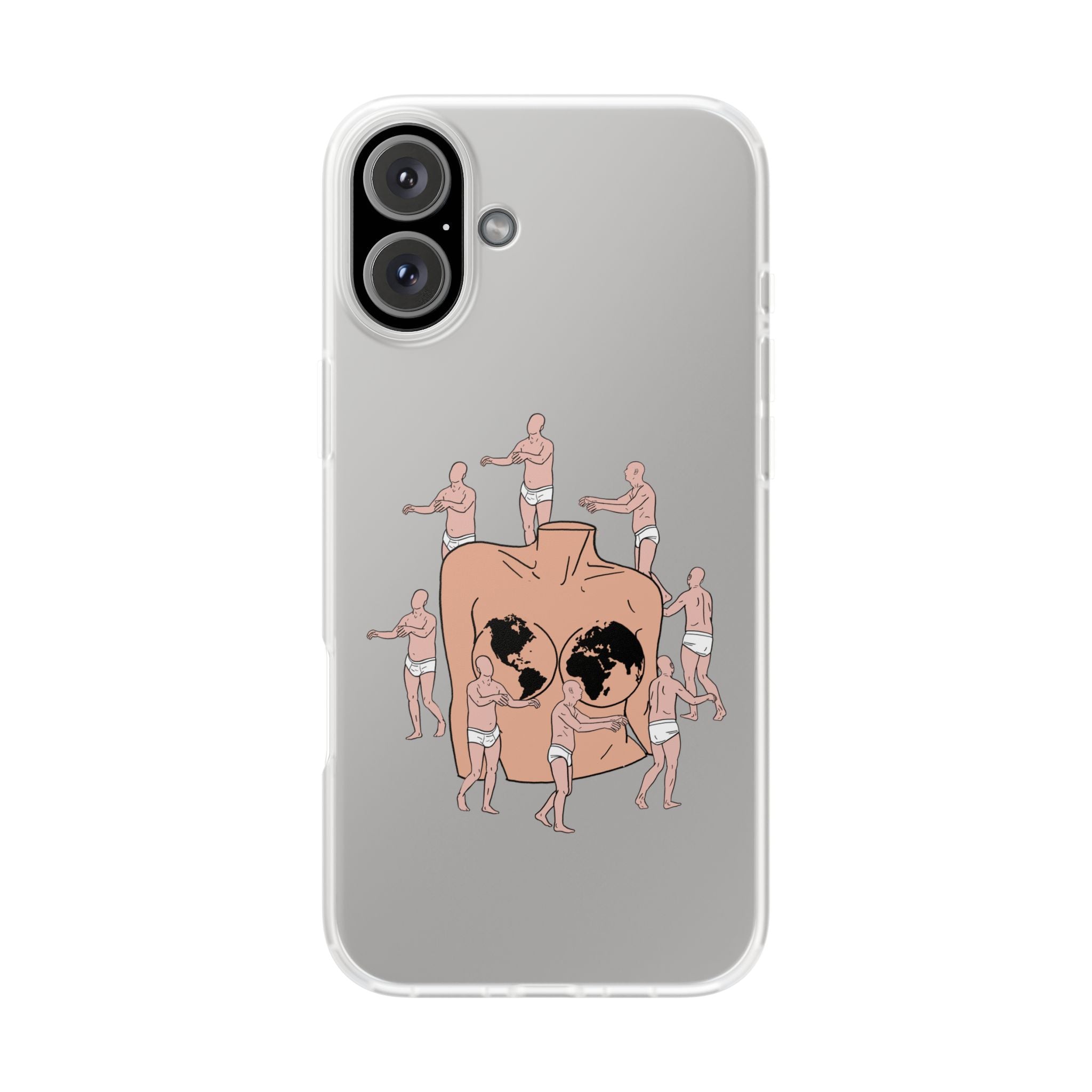 Phone Case — Surreal World Butt Crew Illustration Clear Flexi Case