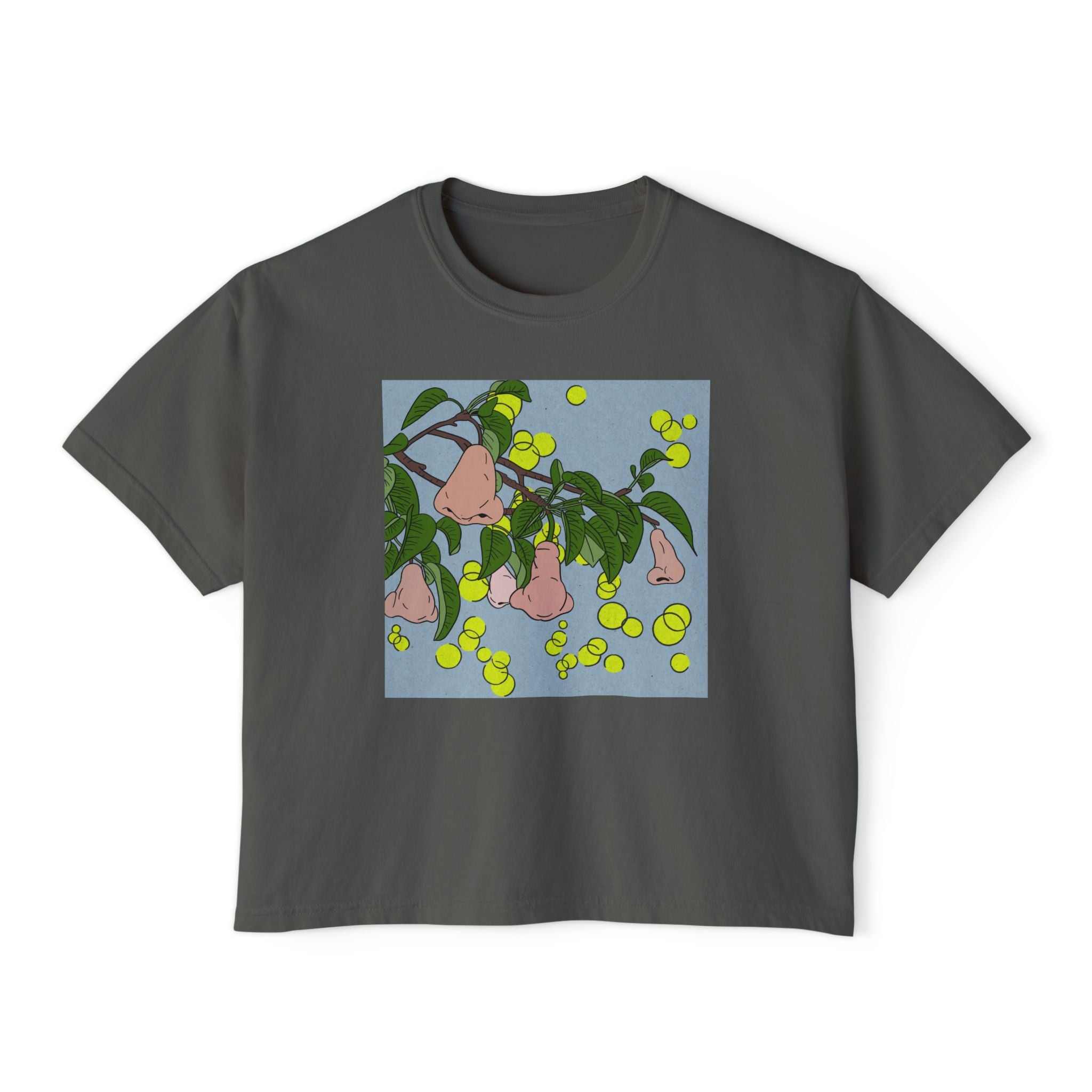 Women's Boxy Tee — Pear Blossom Botanical Art Tee