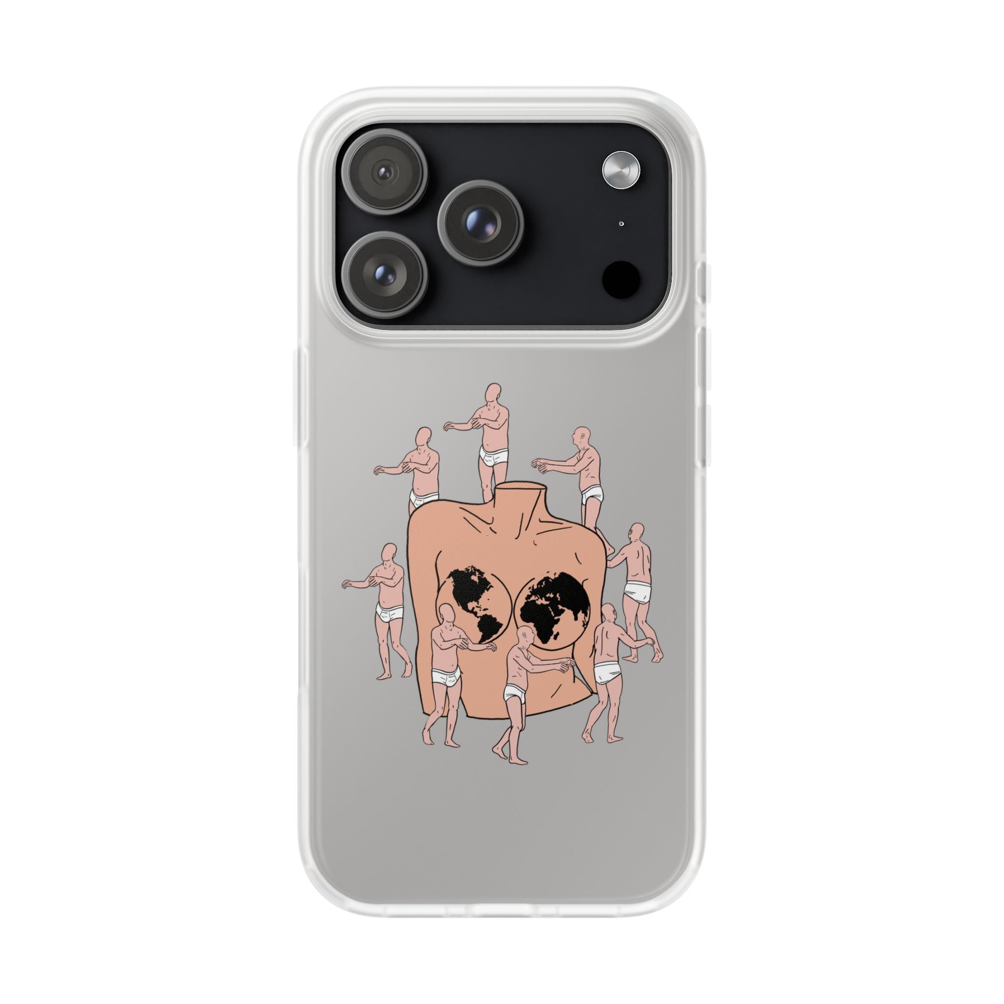 Phone Case — Surreal World Butt Crew Illustration Clear Flexi Case