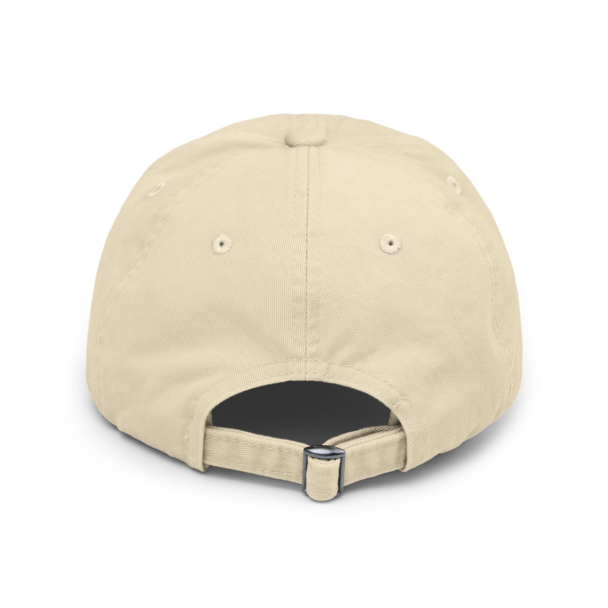 Distressed Baseball Cap with surreal pear Illustration