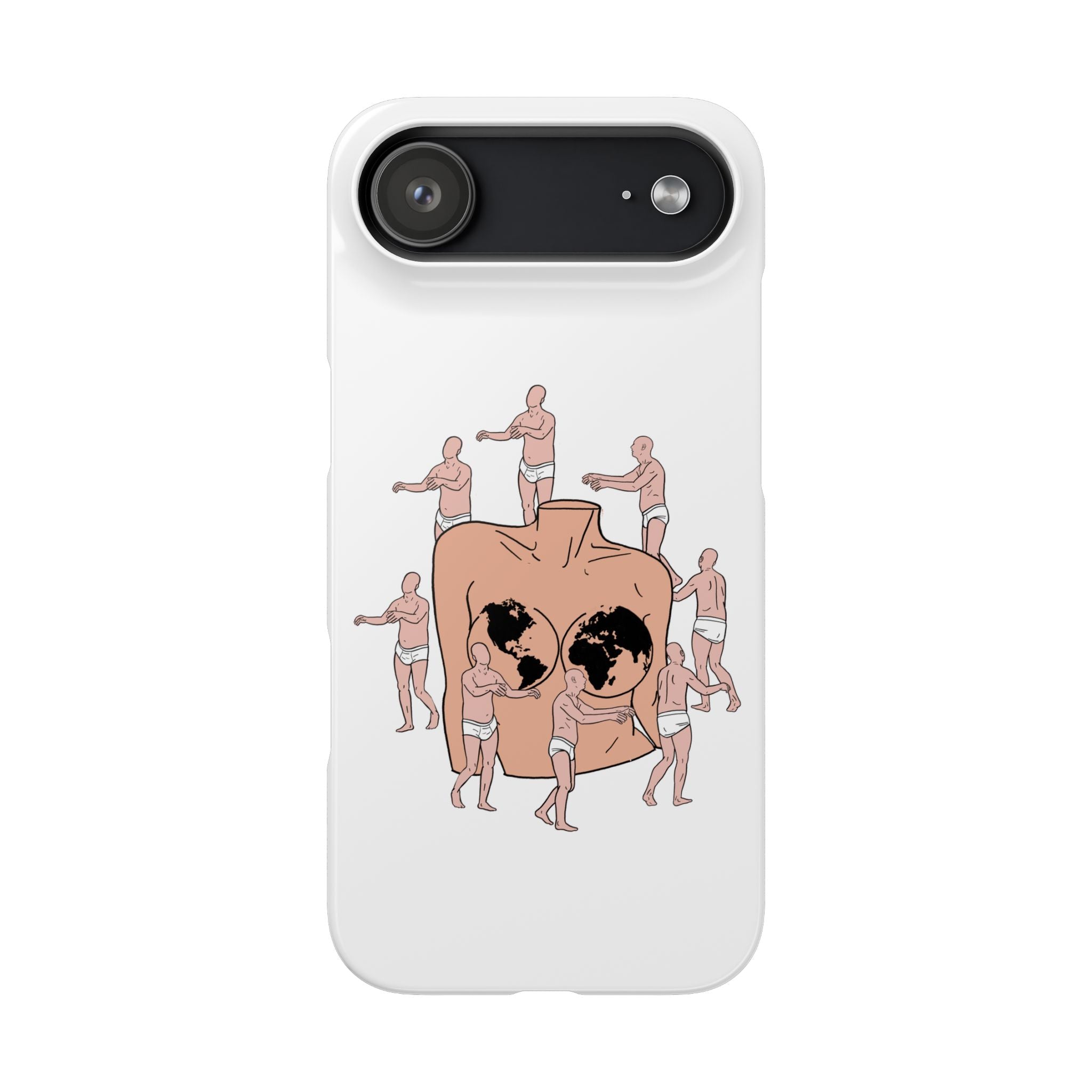 Phone Case - Vintage Surreal 'Worlds on a Heart' Illustration