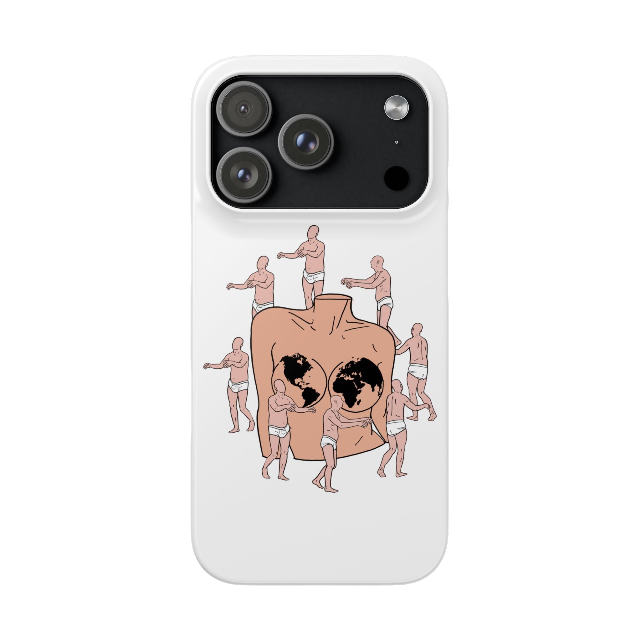 Phone Case - Vintage Surreal 'Worlds on a Heart' Illustration