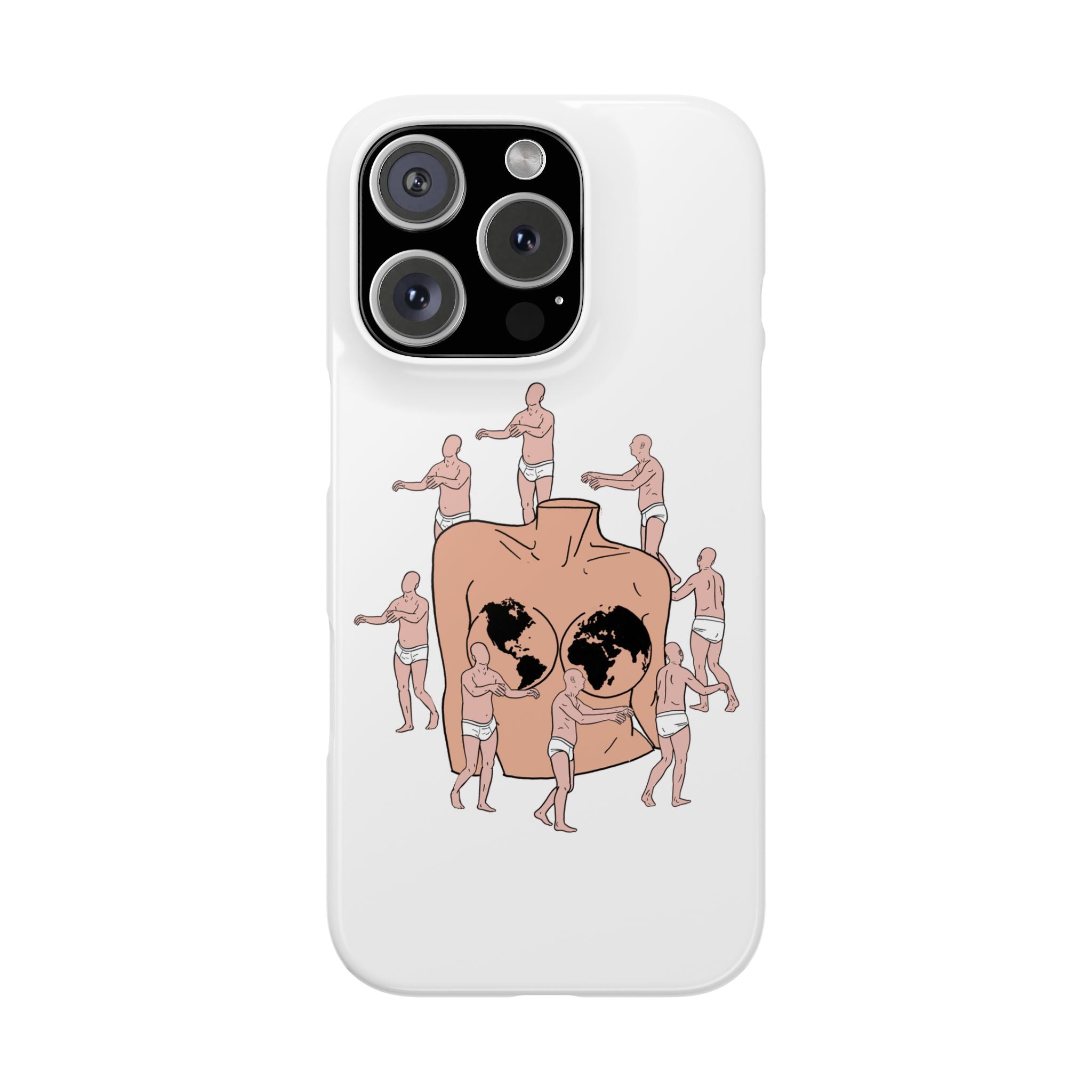 Phone Case - Vintage Surreal 'Worlds on a Heart' Illustration