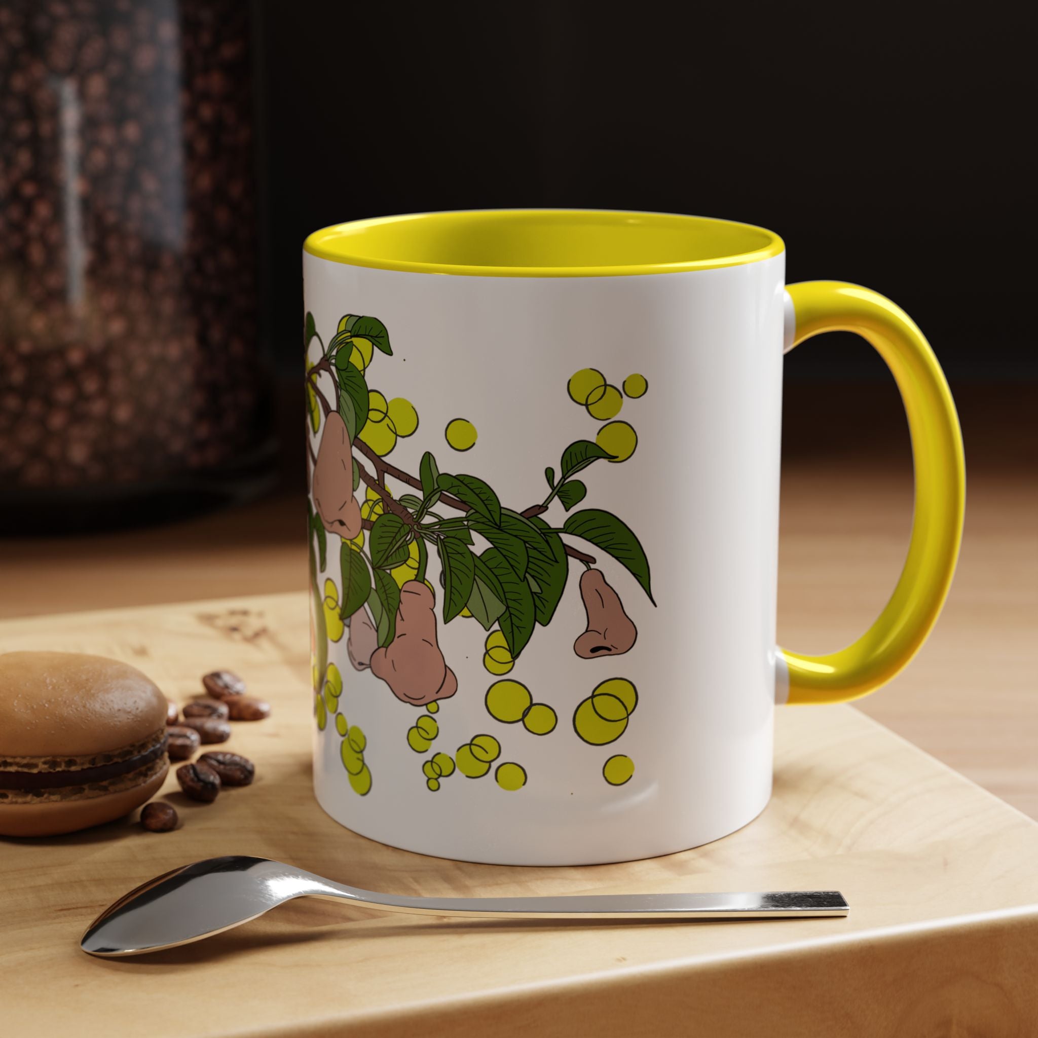 Pear Blossom- Accent Coffee Mug – Artistic Blue Night Swim Design