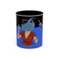 Out Of Blue-Surreal 'Fishbowl Head' Accent Coffee Mug – Artistic Blue Night Swim Design
