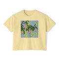 Women's Boxy Tee — Pear Blossom Botanical Art Tee