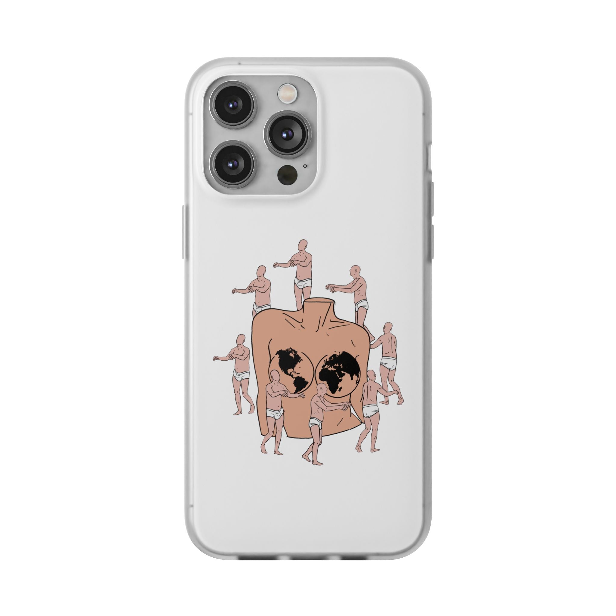 Phone Case — Surreal World Butt Crew Illustration Clear Flexi Case