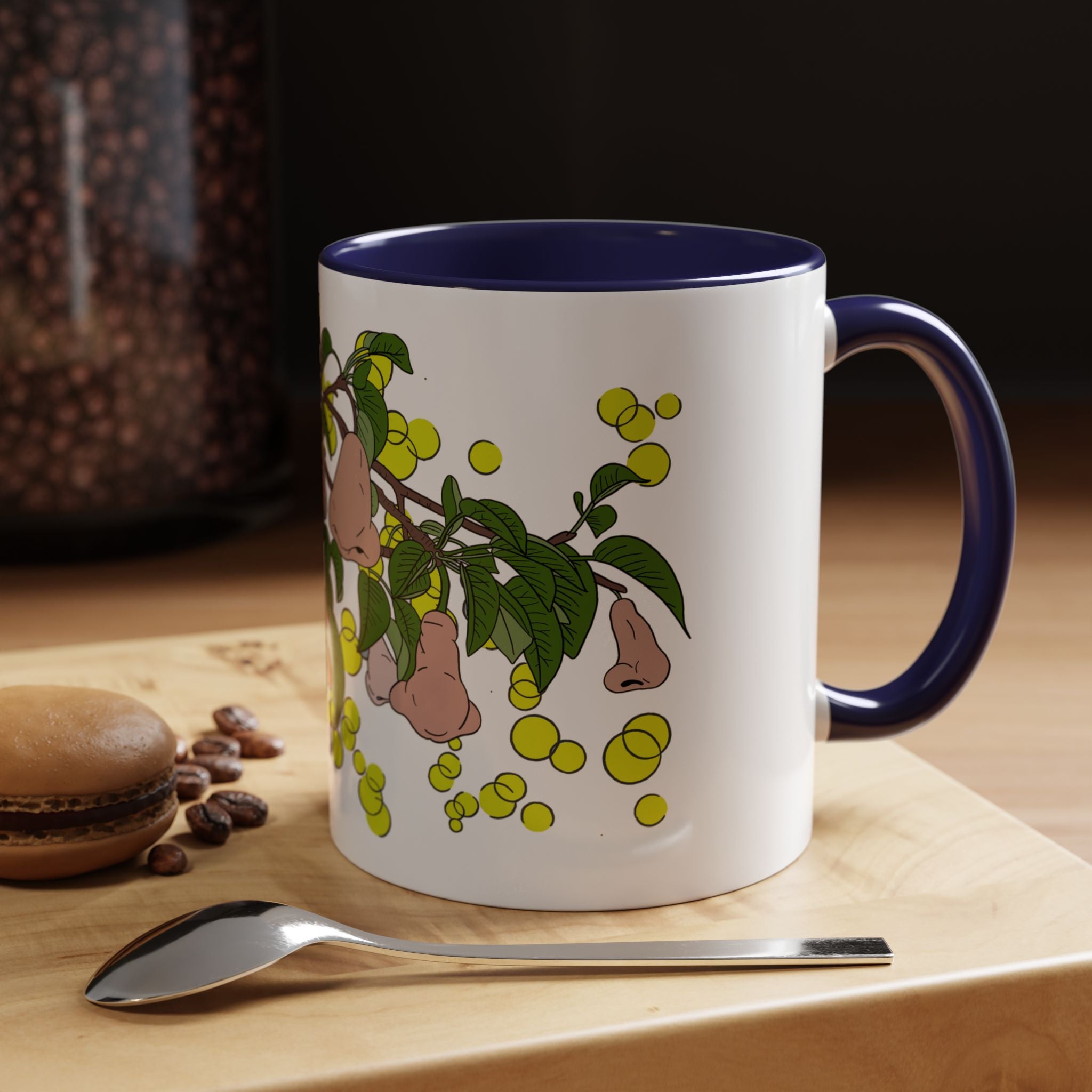 Pear Blossom- Accent Coffee Mug – Artistic Blue Night Swim Design