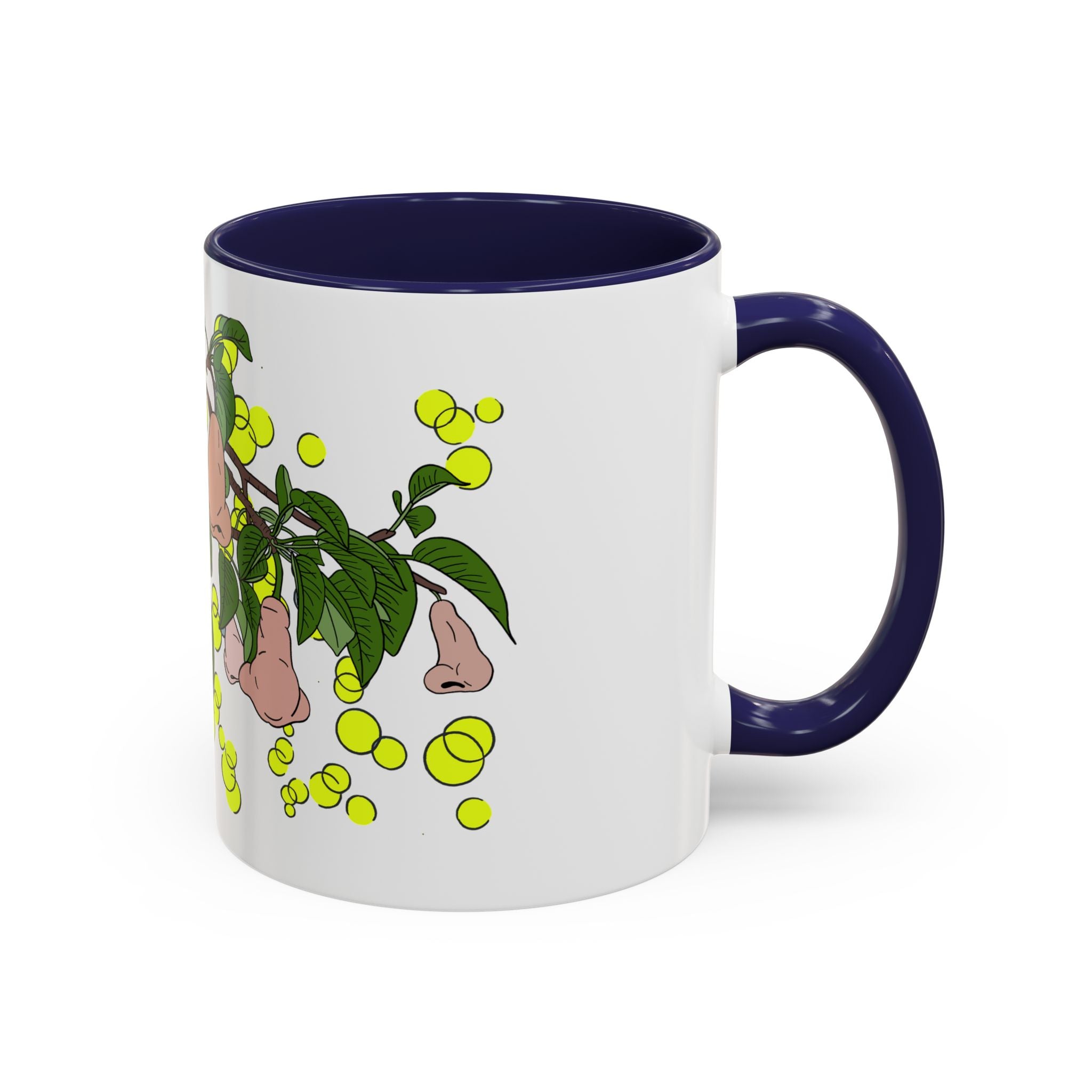 Pear Blossom- Accent Coffee Mug – Artistic Blue Night Swim Design