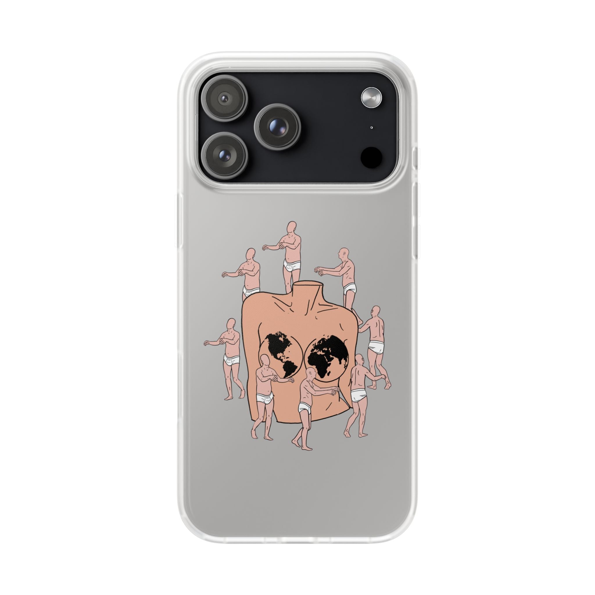Phone Case — Surreal World Butt Crew Illustration Clear Flexi Case