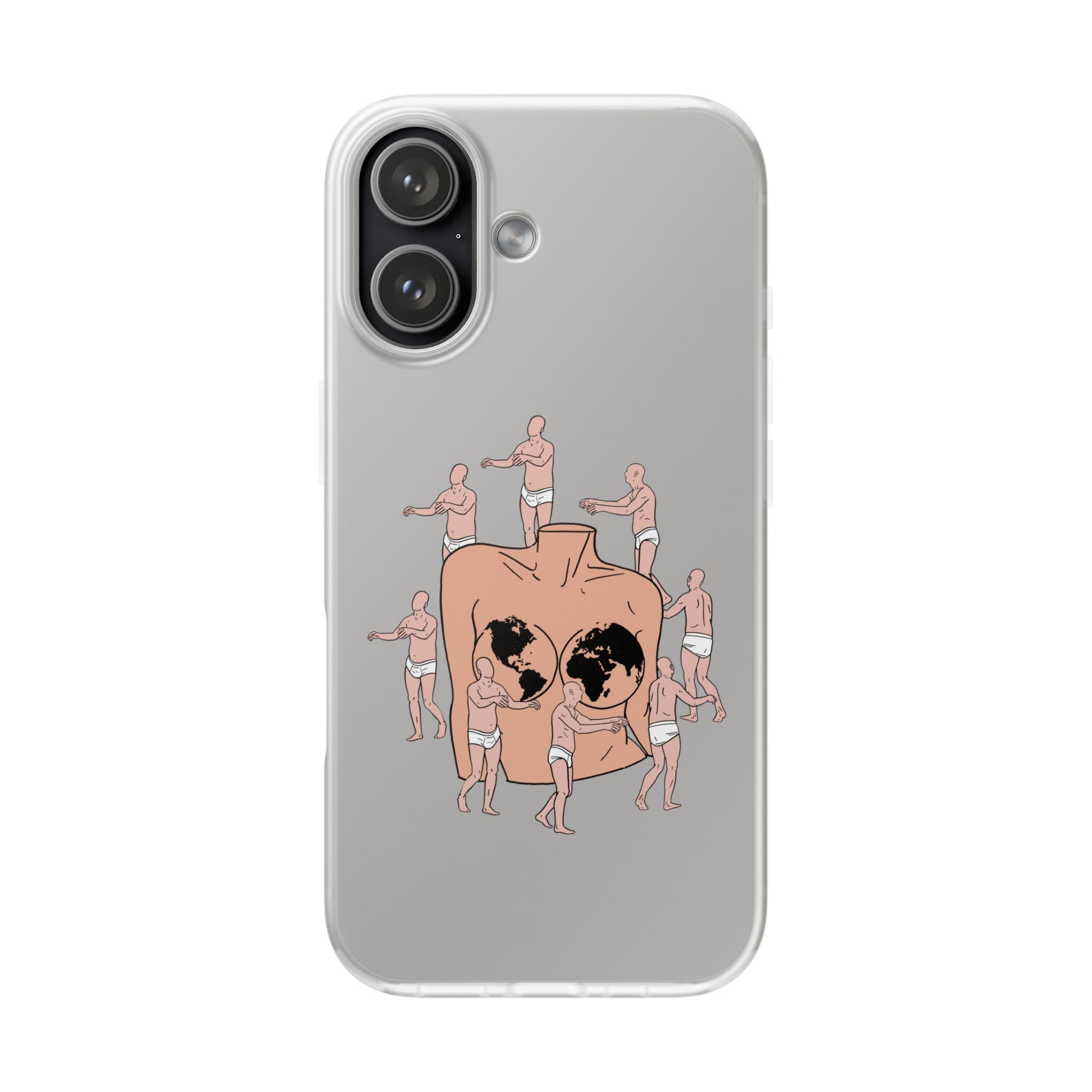 Phone Case — Surreal World Butt Crew Illustration Clear Flexi Case
