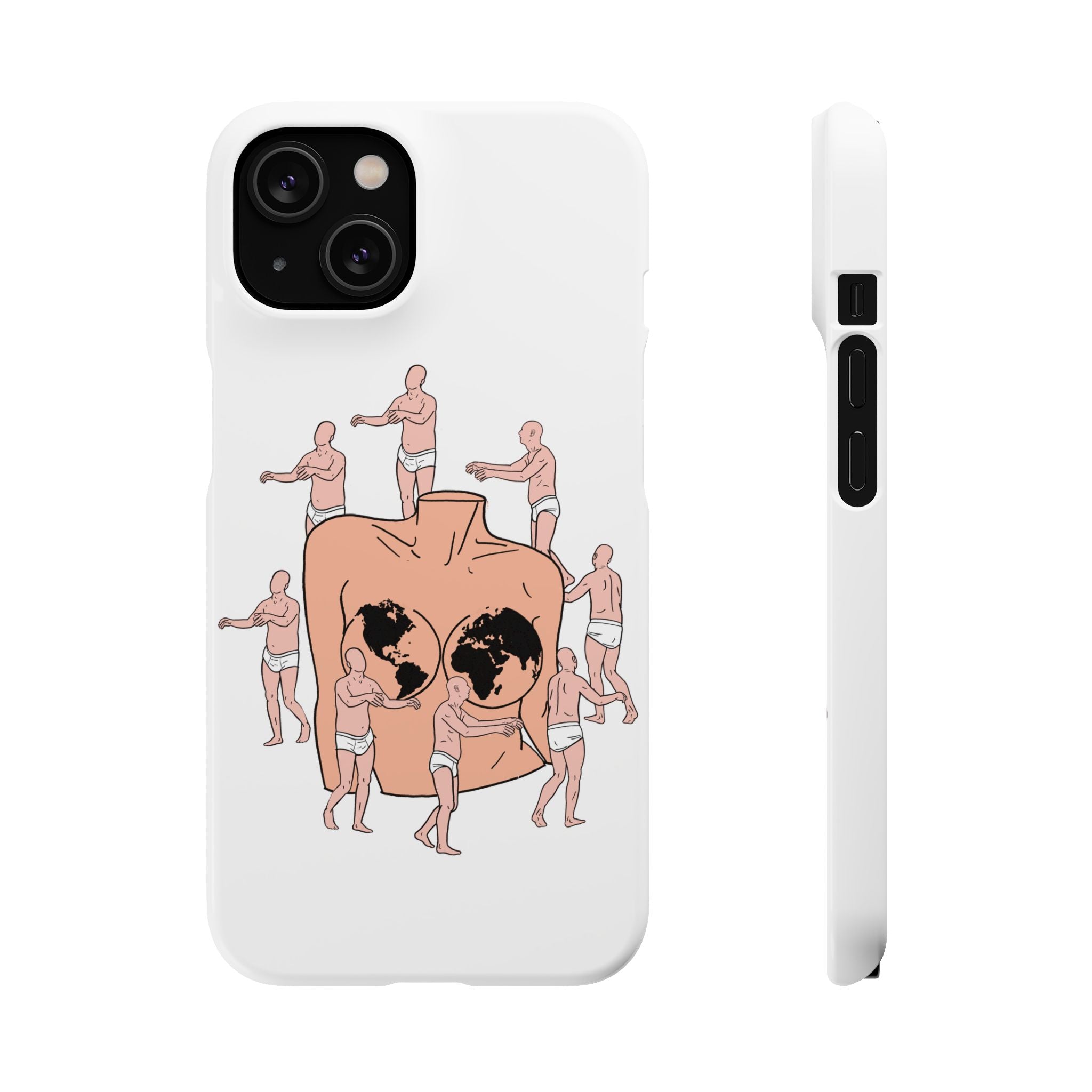 Phone Case - Vintage Surreal 'Worlds on a Heart' Illustration