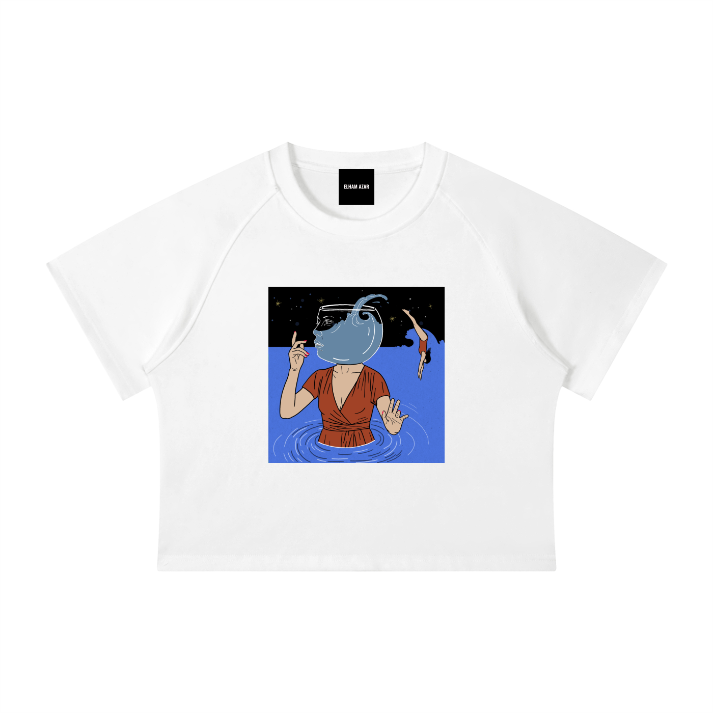 Women's Mineral Wash Raglan Crop T-Shirt