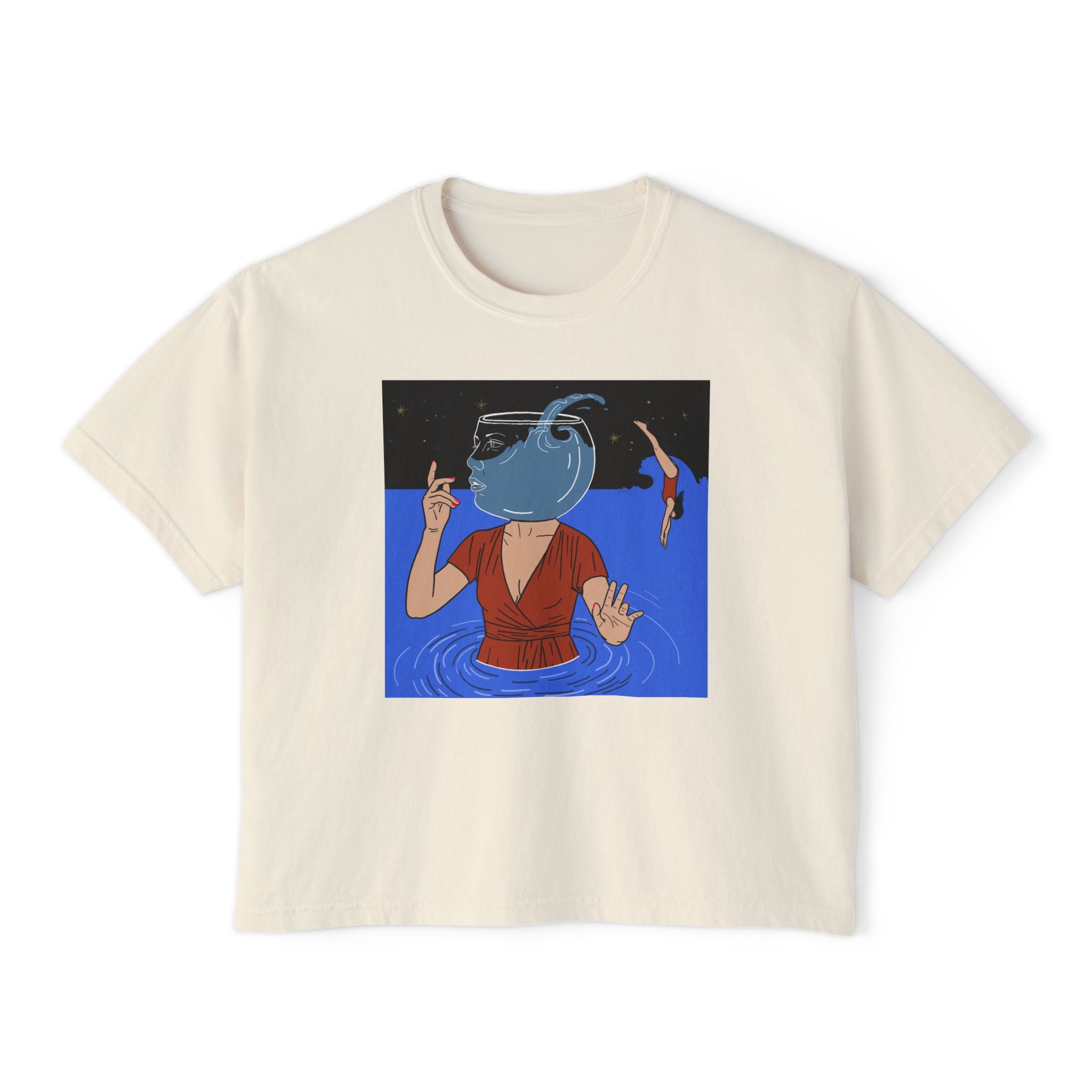 Women's Boxy Tee — Out Of Blue- Surreal- Art Tee