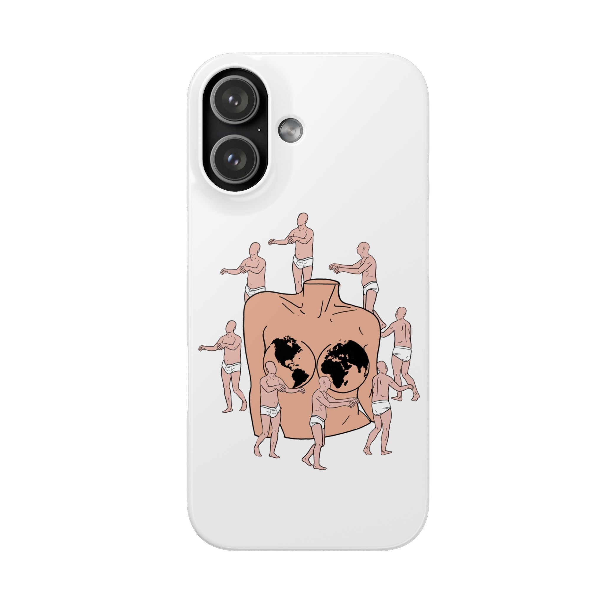 Phone Case - Vintage Surreal 'Worlds on a Heart' Illustration