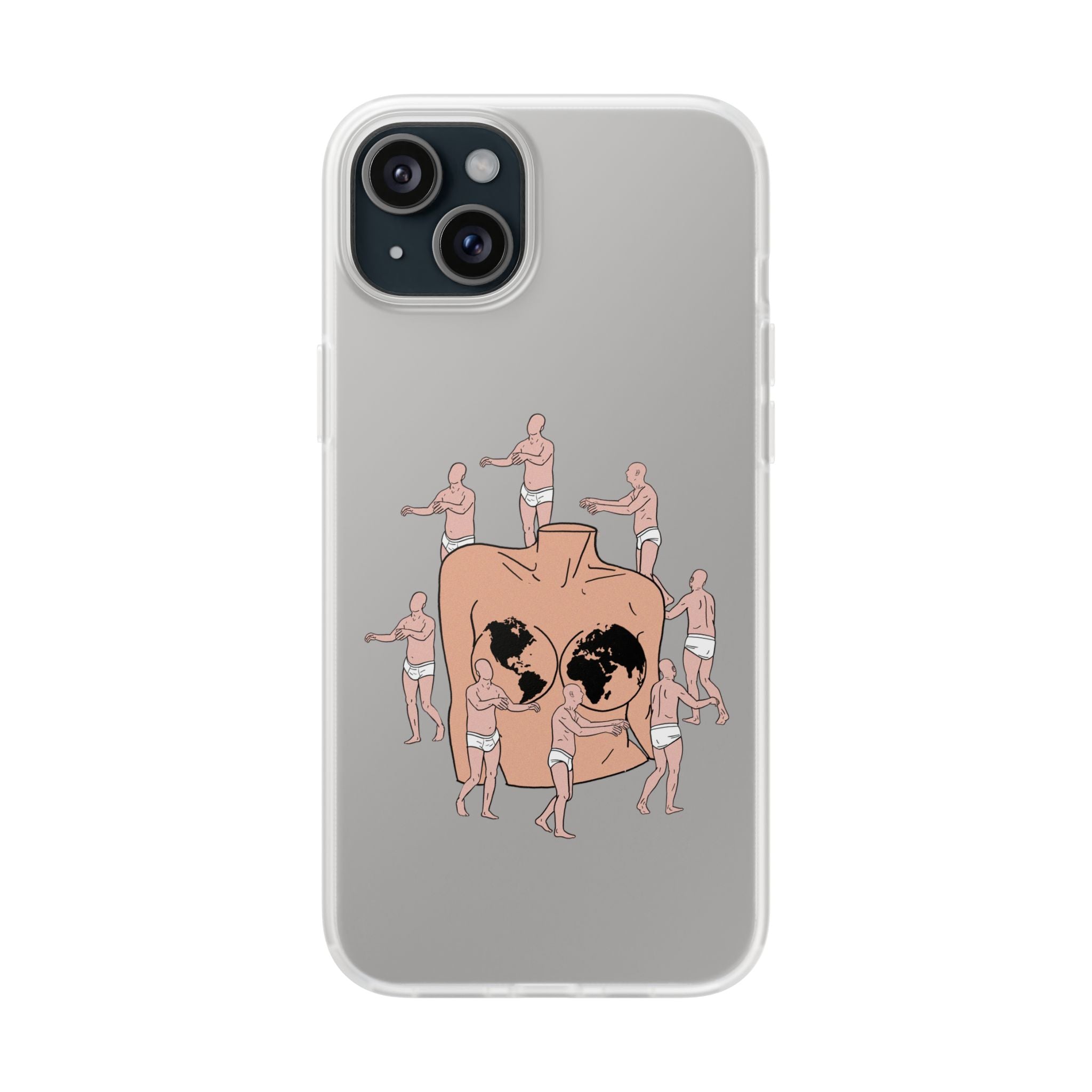 Phone Case — Surreal World Butt Crew Illustration Clear Flexi Case