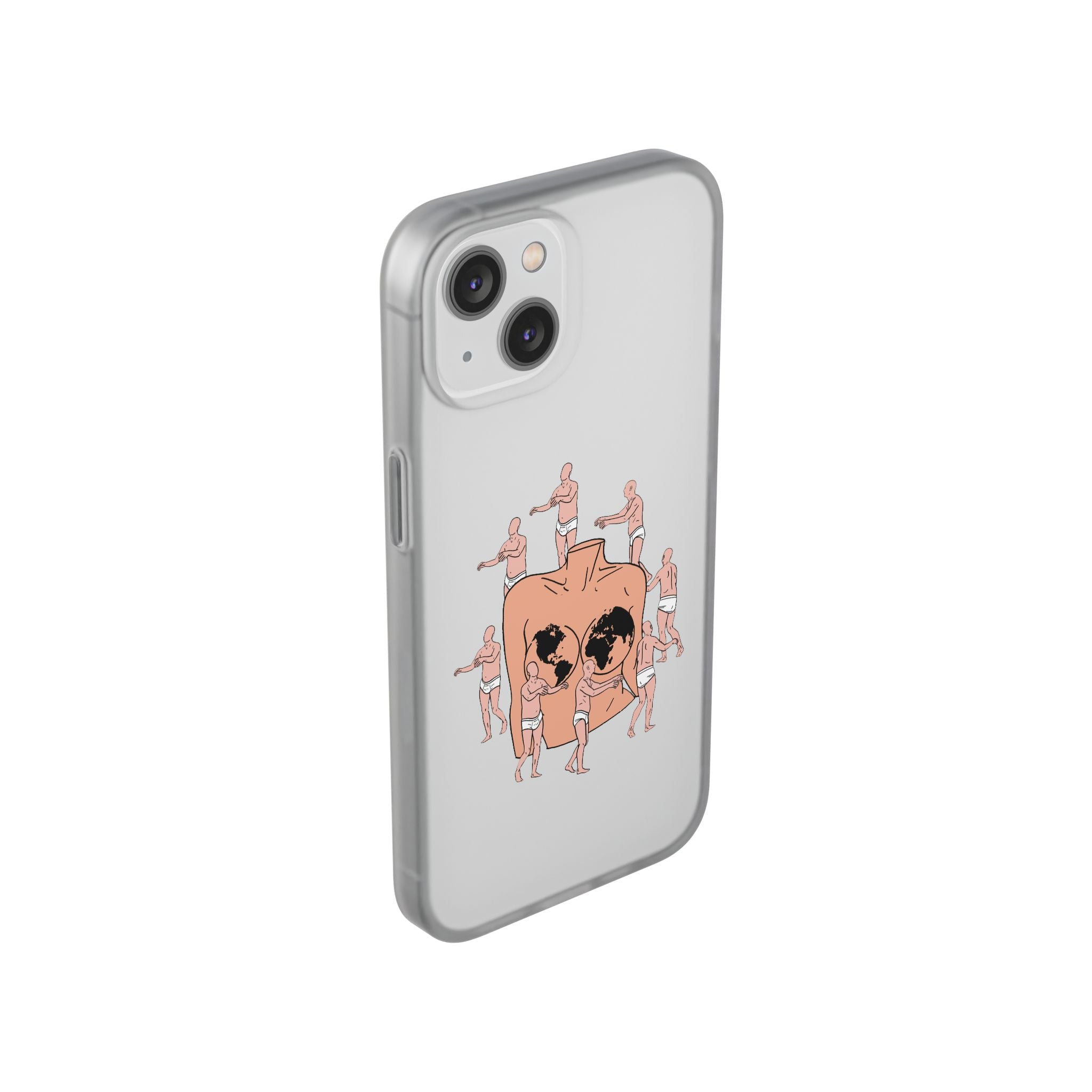 Phone Case — Surreal World Butt Crew Illustration Clear Flexi Case