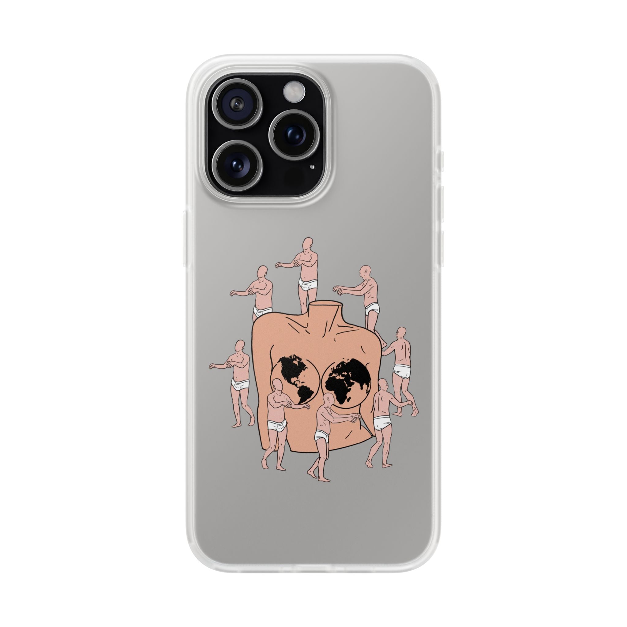 Phone Case — Surreal World Butt Crew Illustration Clear Flexi Case