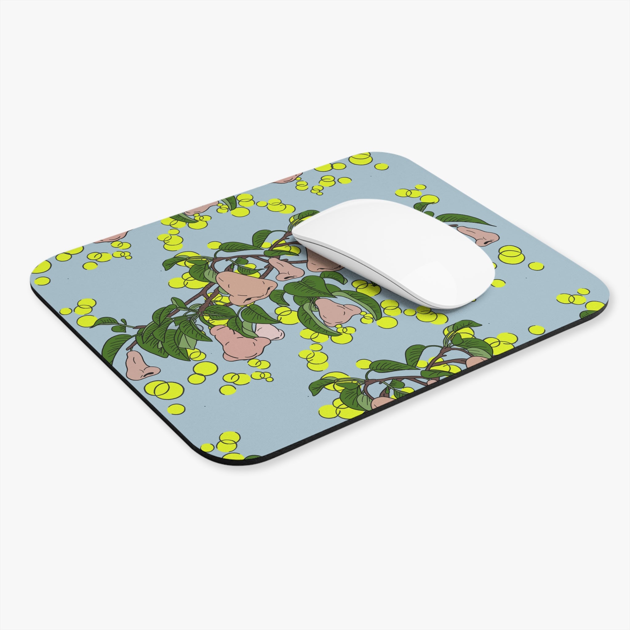 Whimsical Nose Plant Pattern Mouse Pad