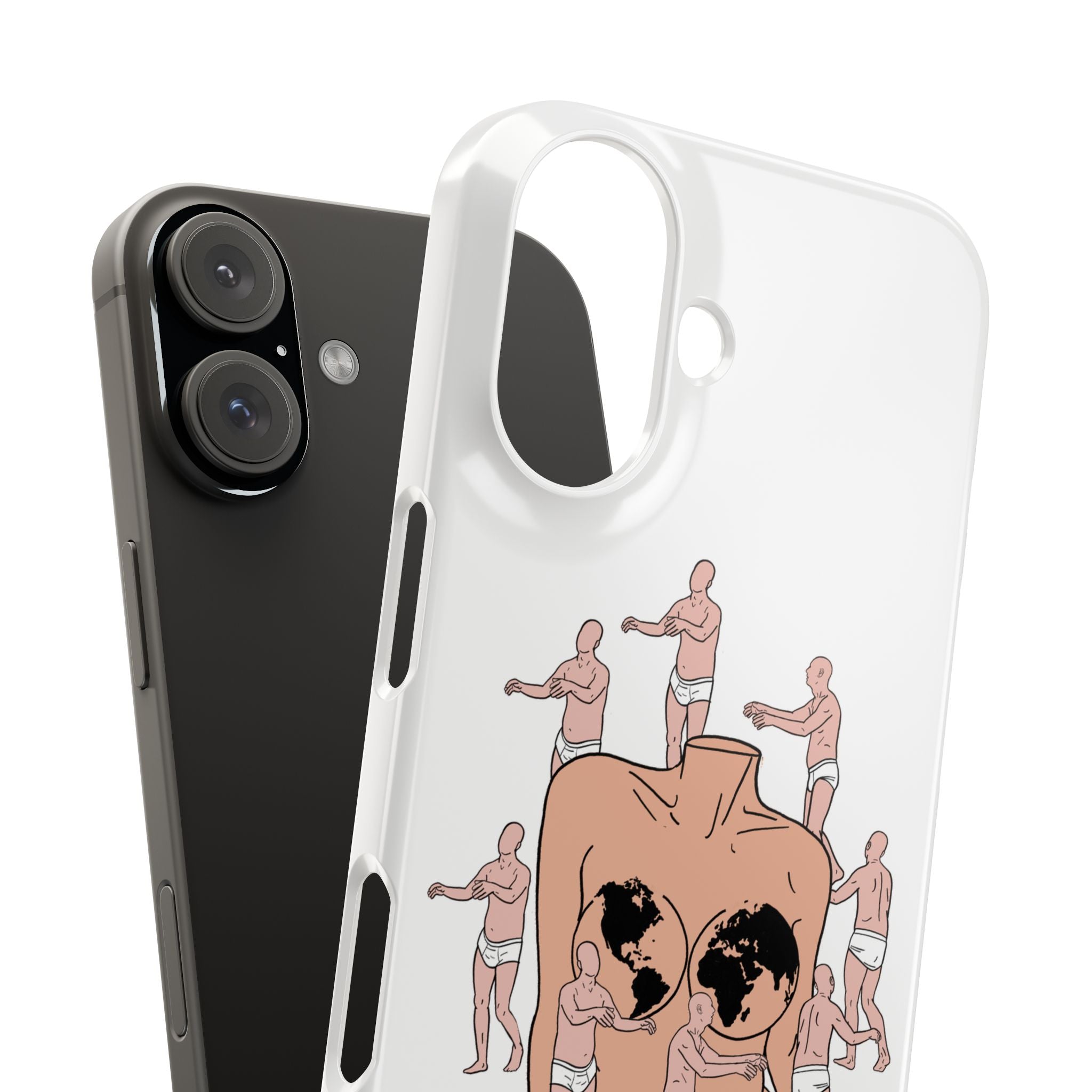 Phone Case - Vintage Surreal 'Worlds on a Heart' Illustration