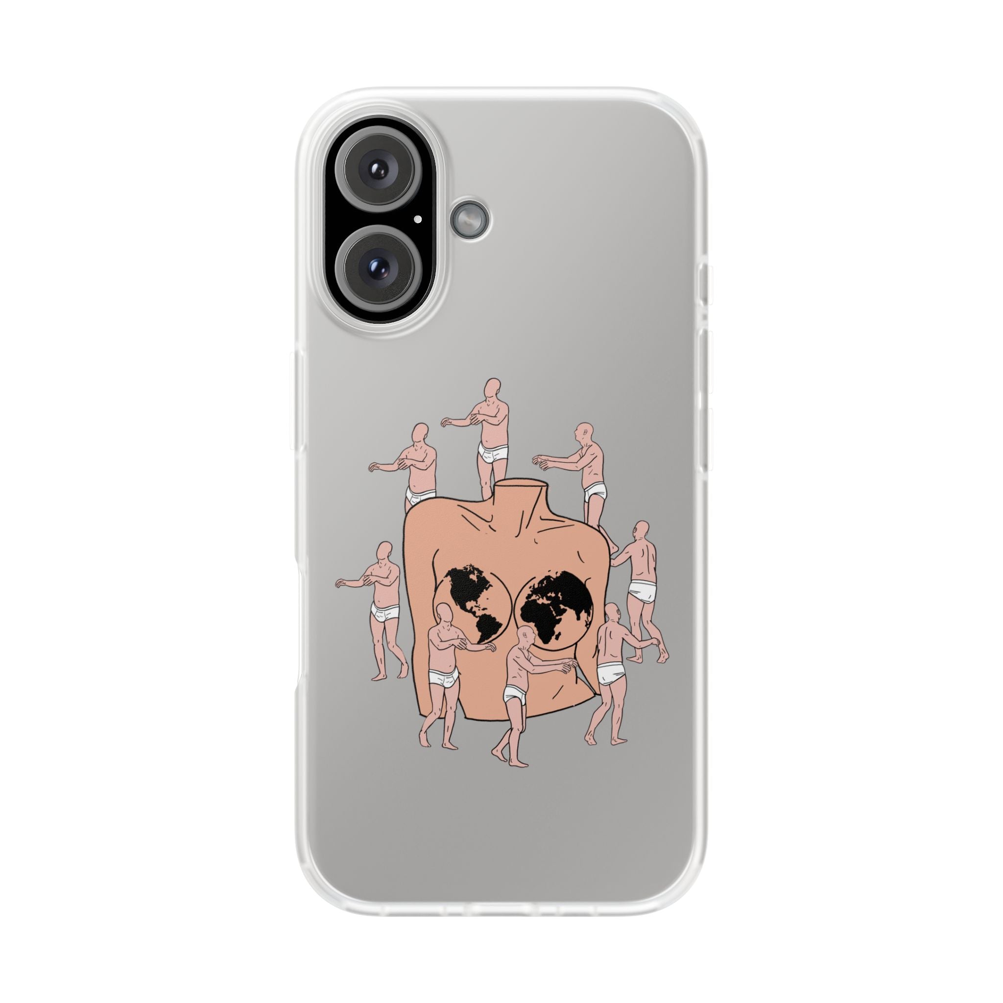 Phone Case — Surreal World Butt Crew Illustration Clear Flexi Case