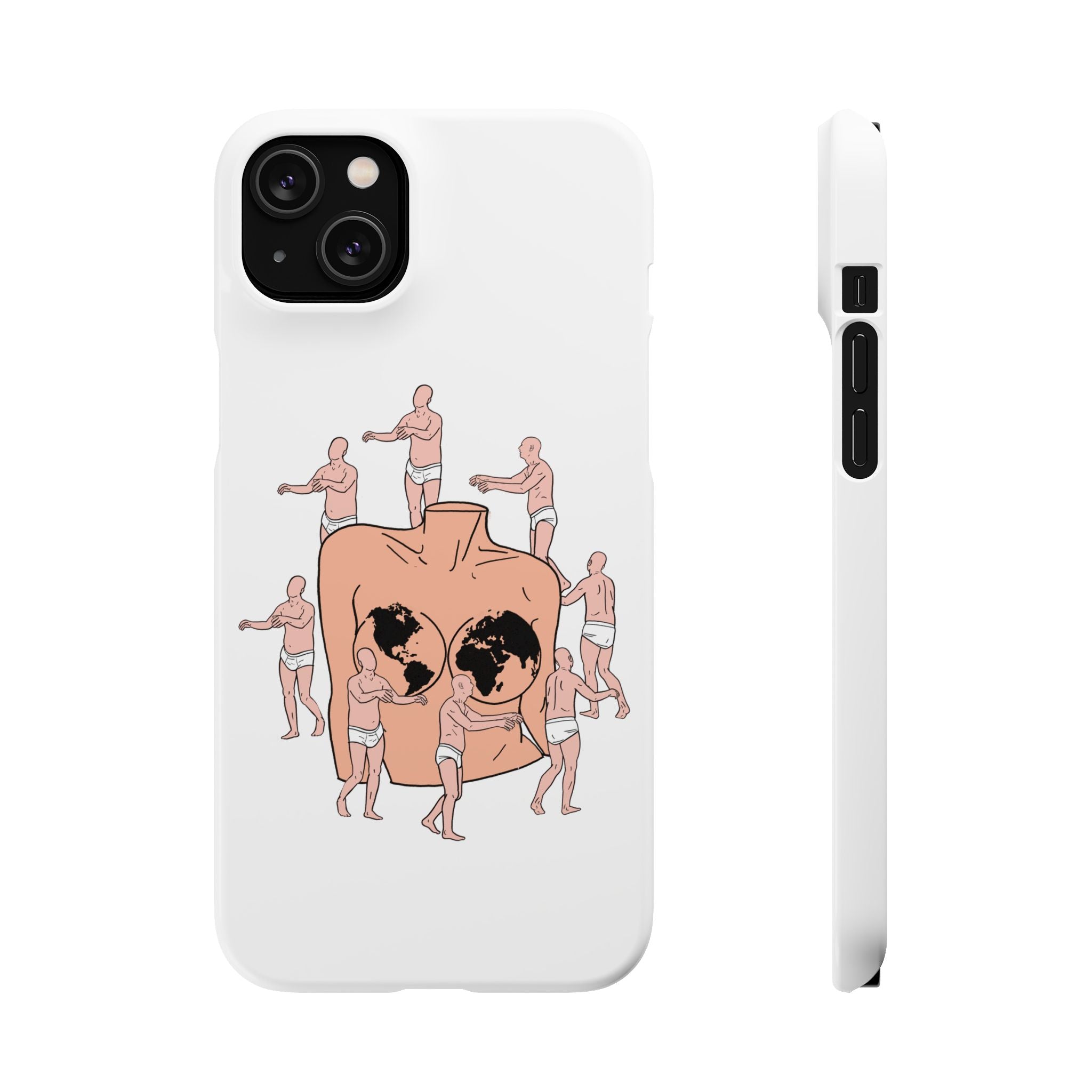 Phone Case - Vintage Surreal 'Worlds on a Heart' Illustration
