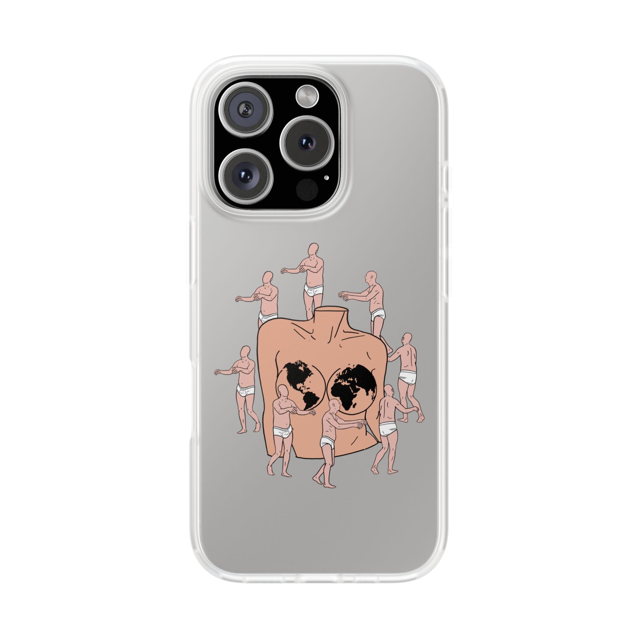 Phone Case — Surreal World Butt Crew Illustration Clear Flexi Case