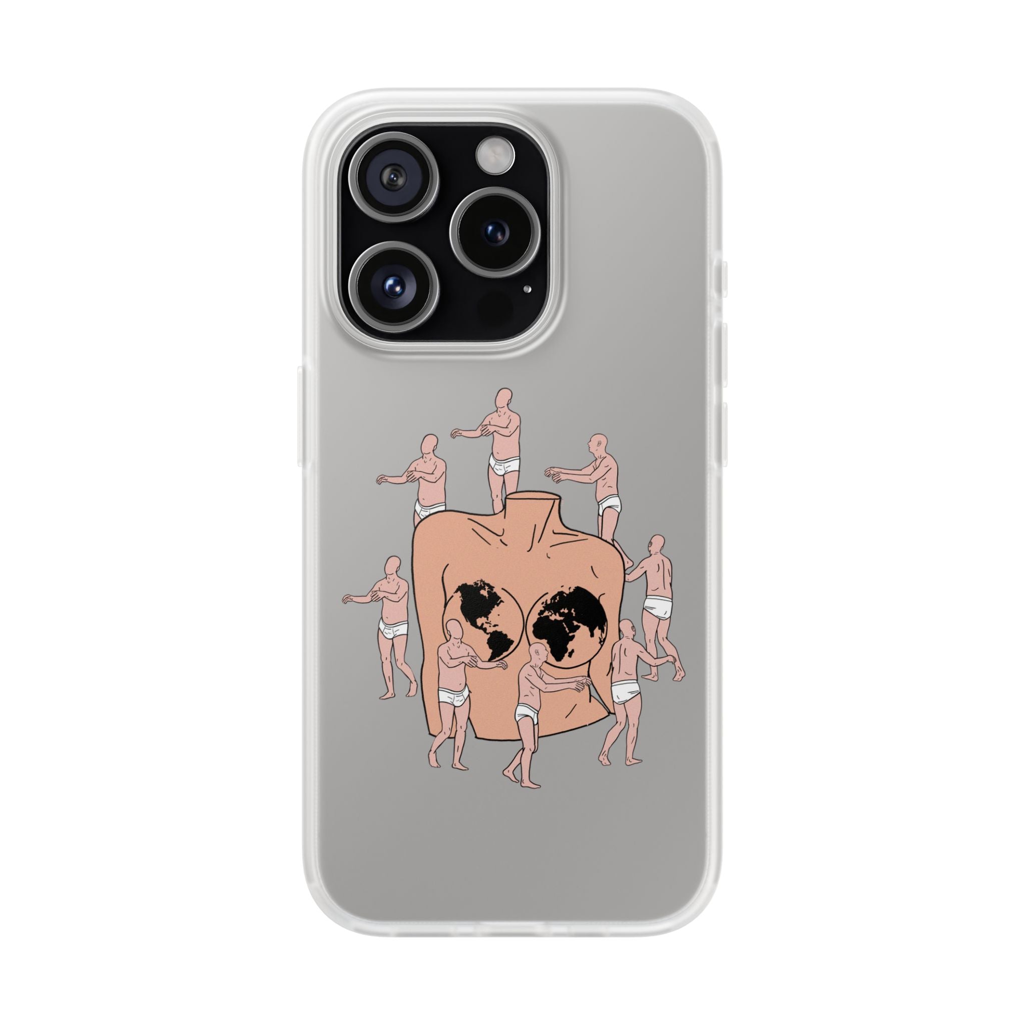 Phone Case — Surreal World Butt Crew Illustration Clear Flexi Case