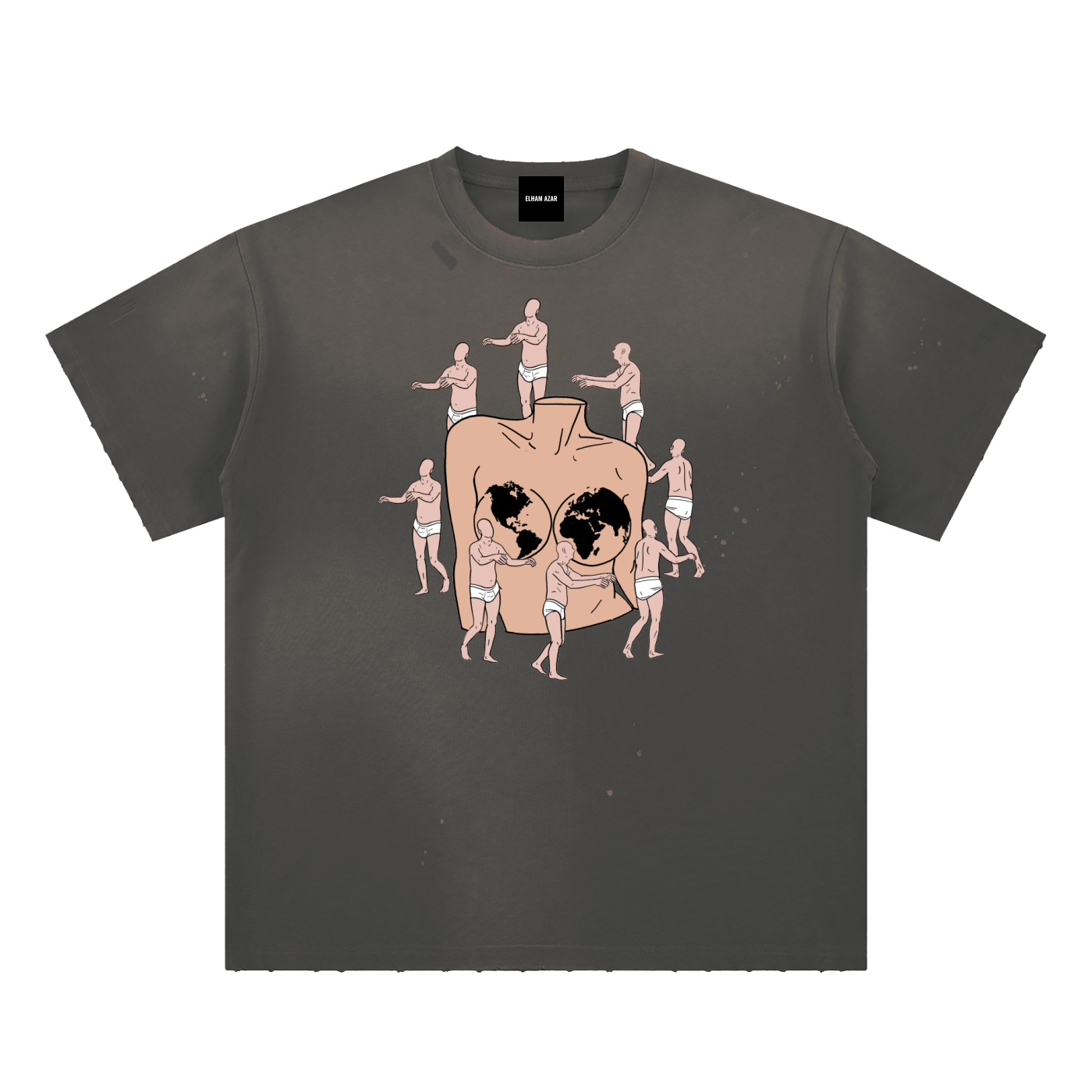 Hand-Frayed Sunfade Paint Splatter T-Shirt