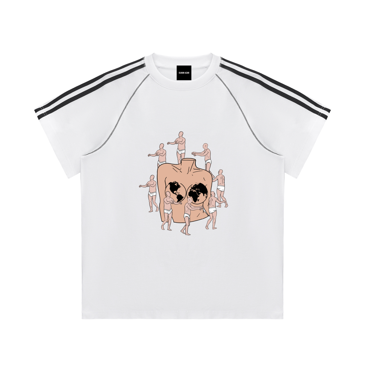Striped Contrast Stitch T-Shirt