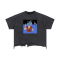 Vintage Wash Boxy Distressed Hem T-Shirt