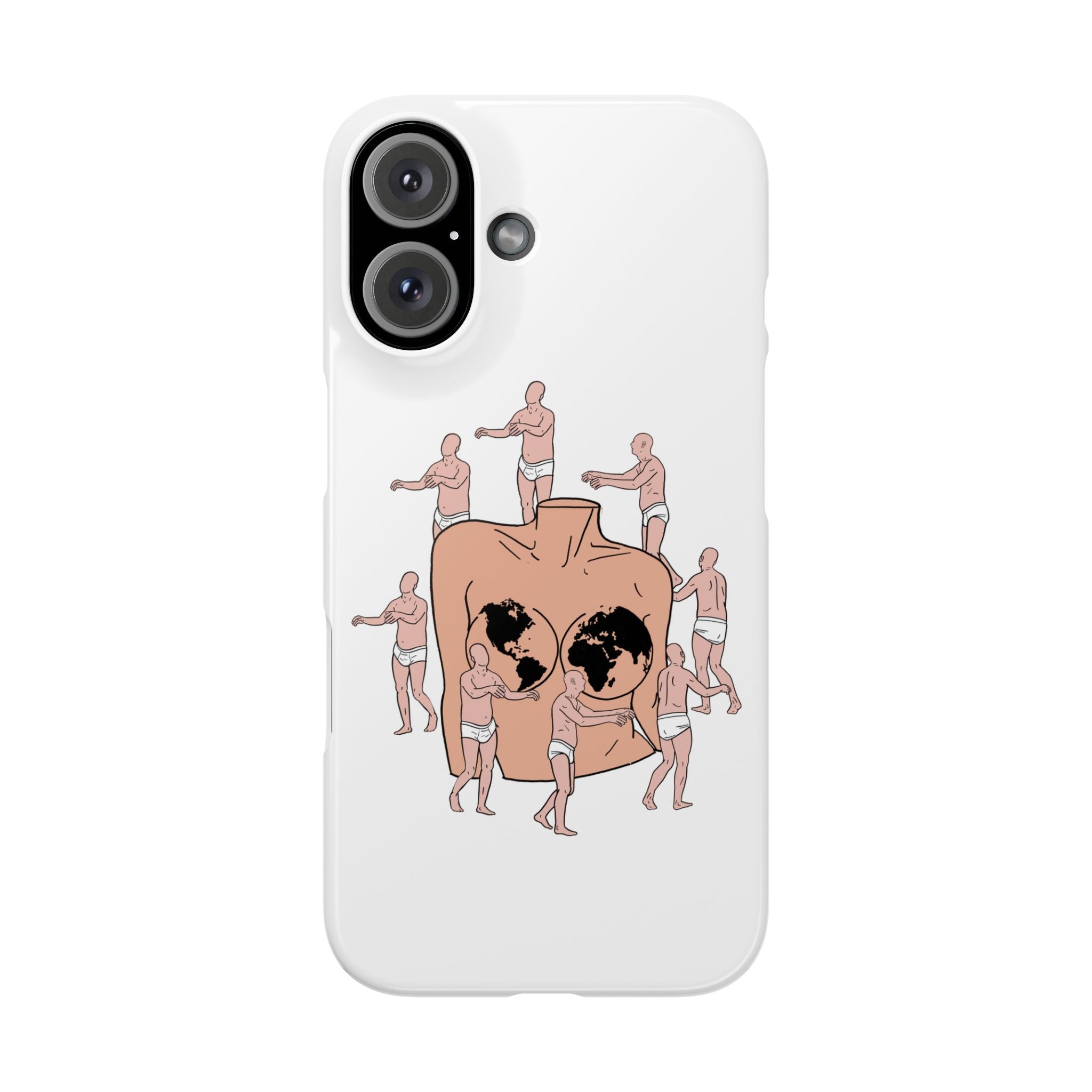 Phone Case - Vintage Surreal 'Worlds on a Heart' Illustration