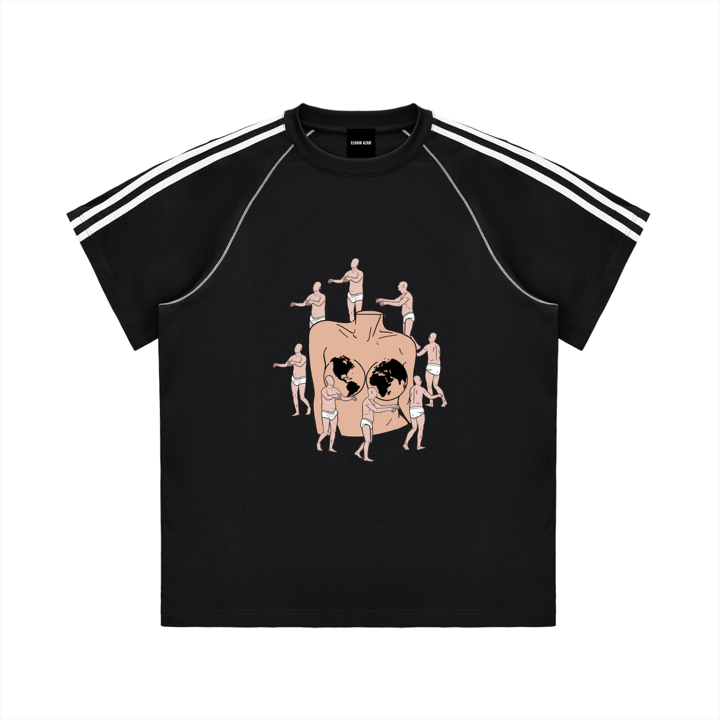 Striped Contrast Stitch T-Shirt