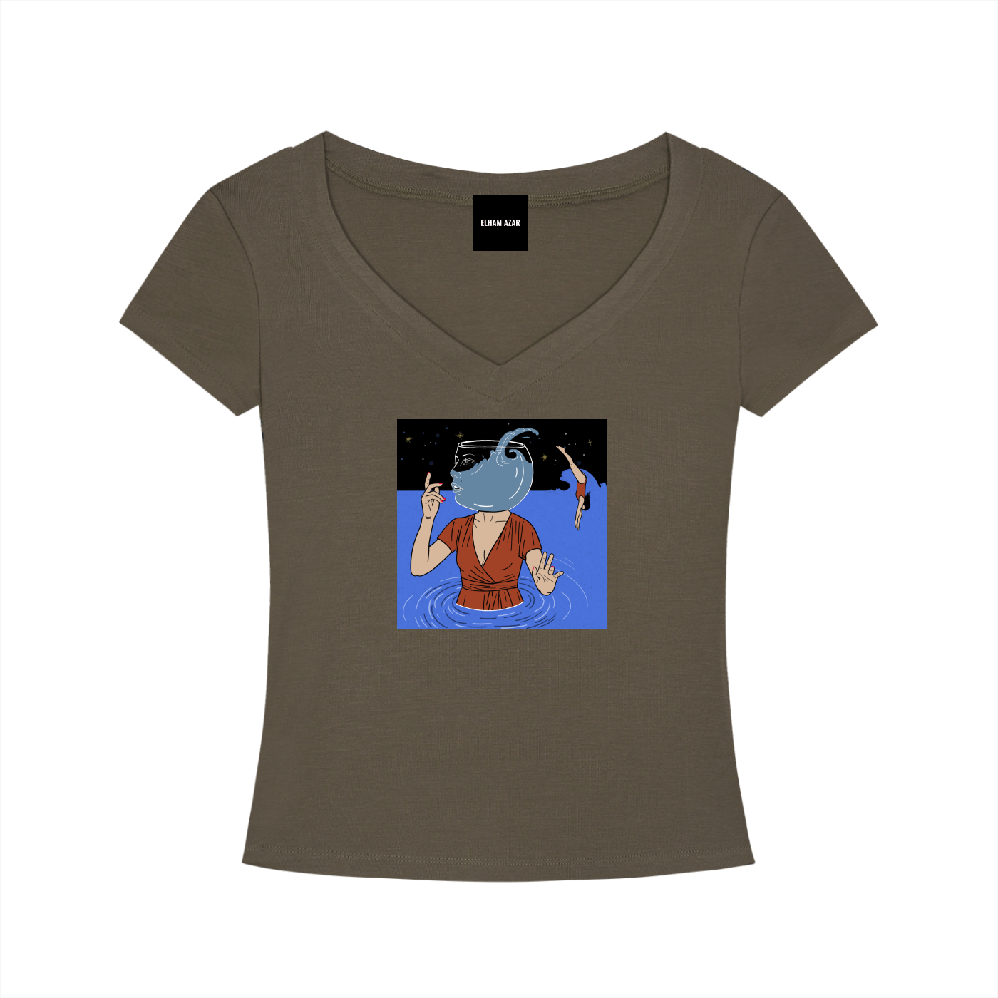 Tencel Slim Fit V-Neck T-Shirt