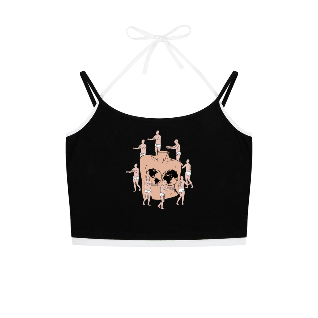 Contrast Binding Halter Tank Top