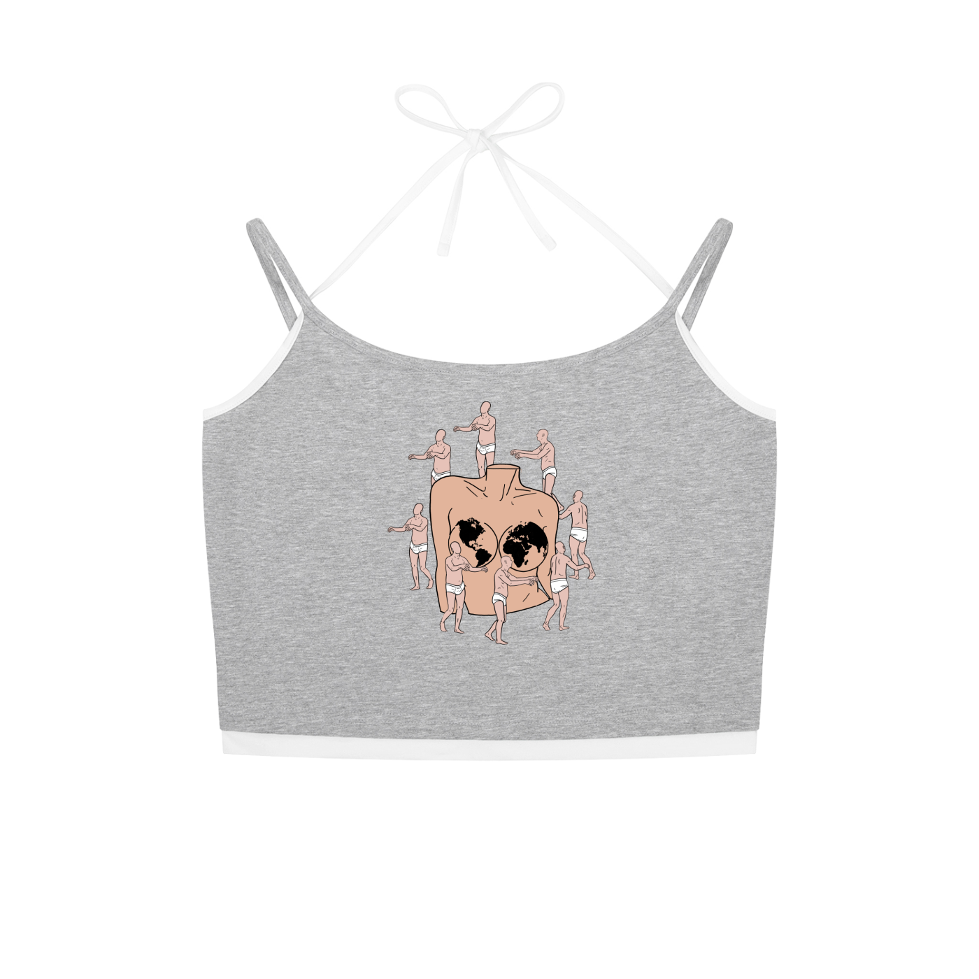 Contrast Binding Halter Tank Top