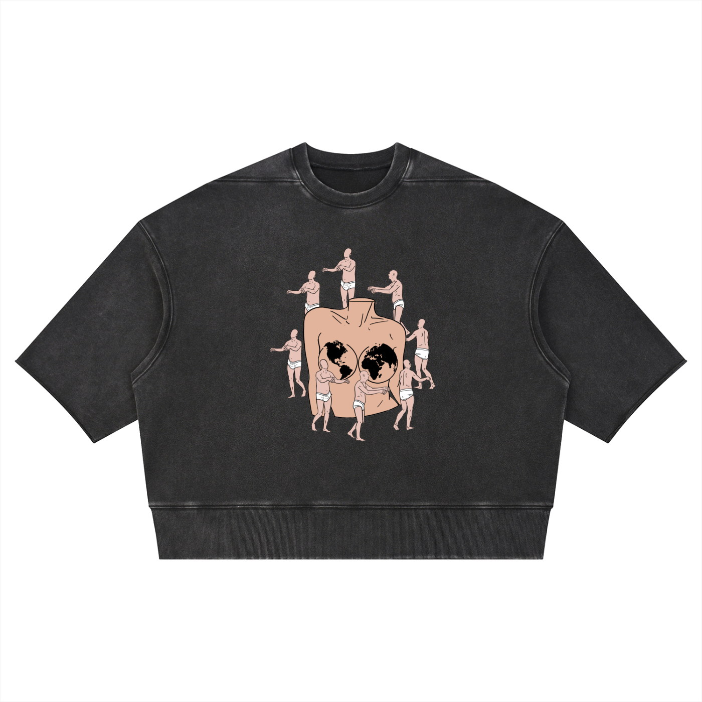Unisex Mineral Wash Boxy Raw Edge T-Shirt