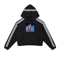 Contrast Side Stripe Cropped Hoodie