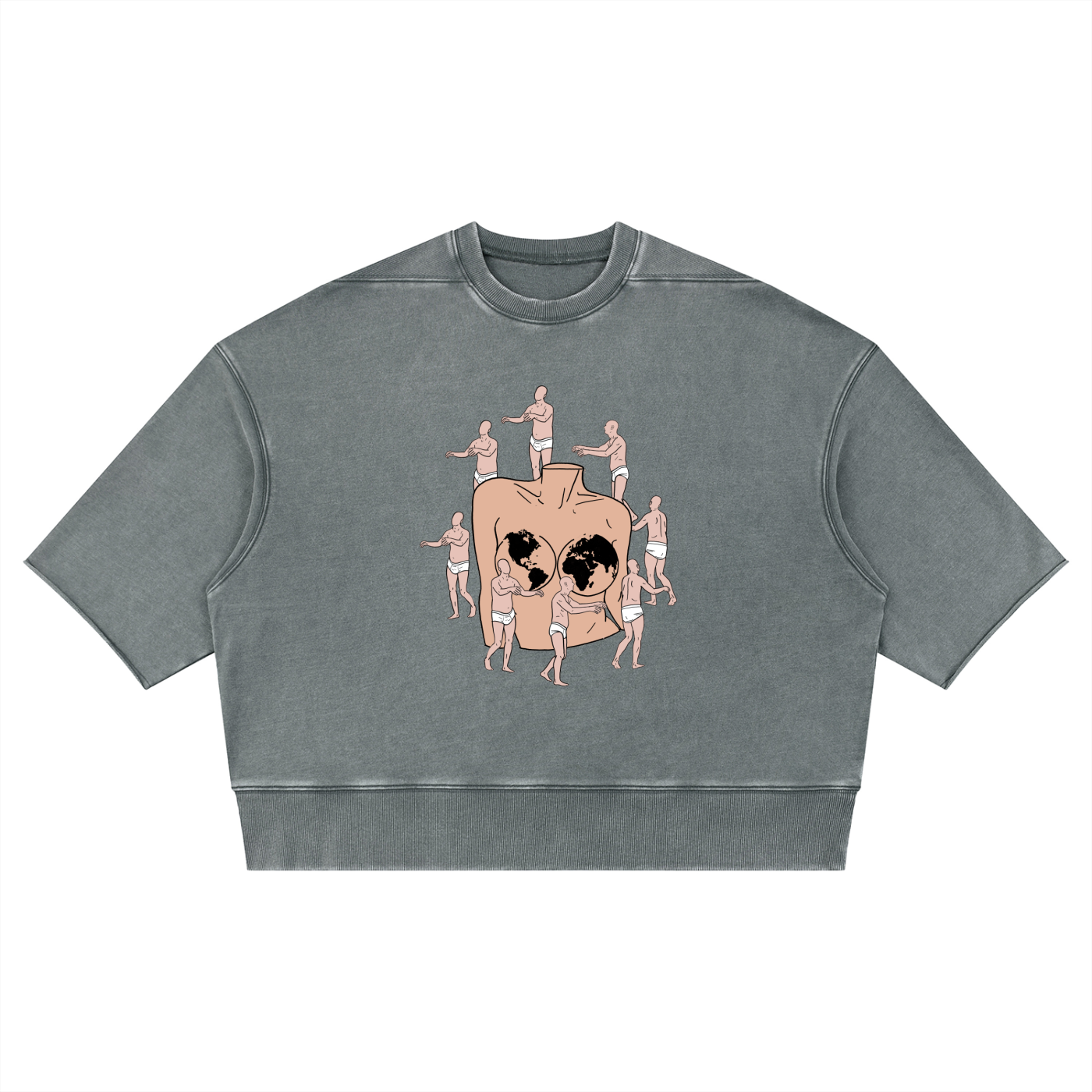 Unisex Mineral Wash Boxy Raw Edge T-Shirt
