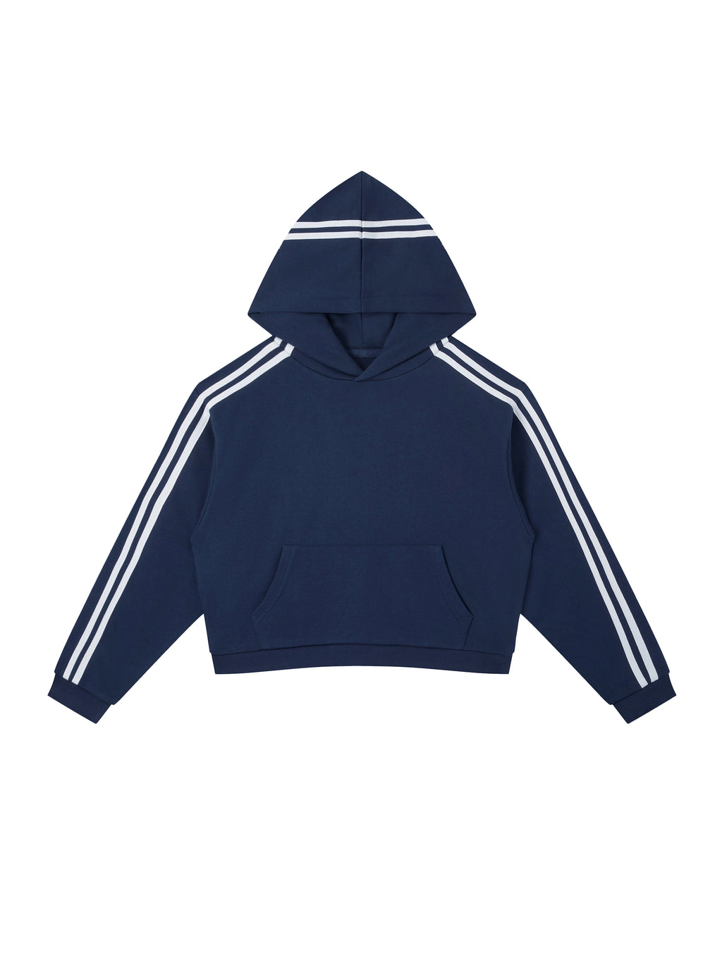 Contrast Side Stripe Cropped Hoodie