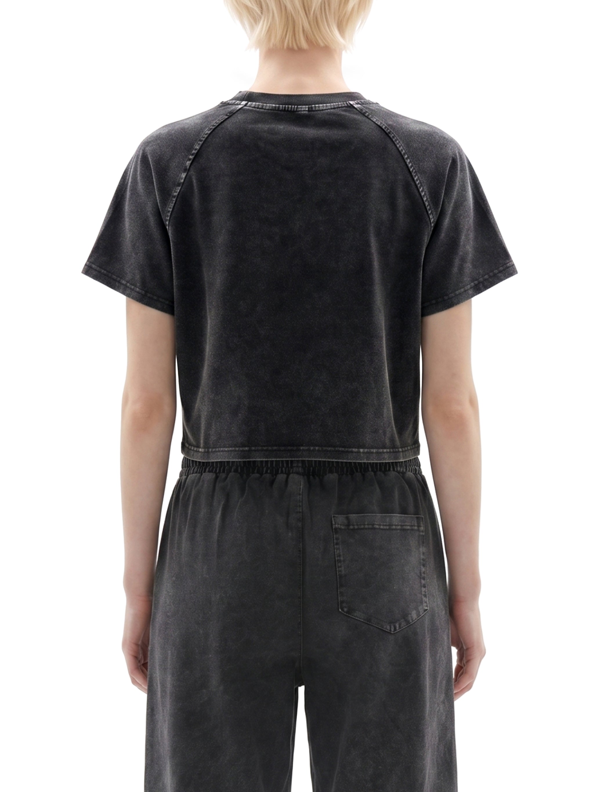Women's Mineral Wash Raglan Crop T-Shirt