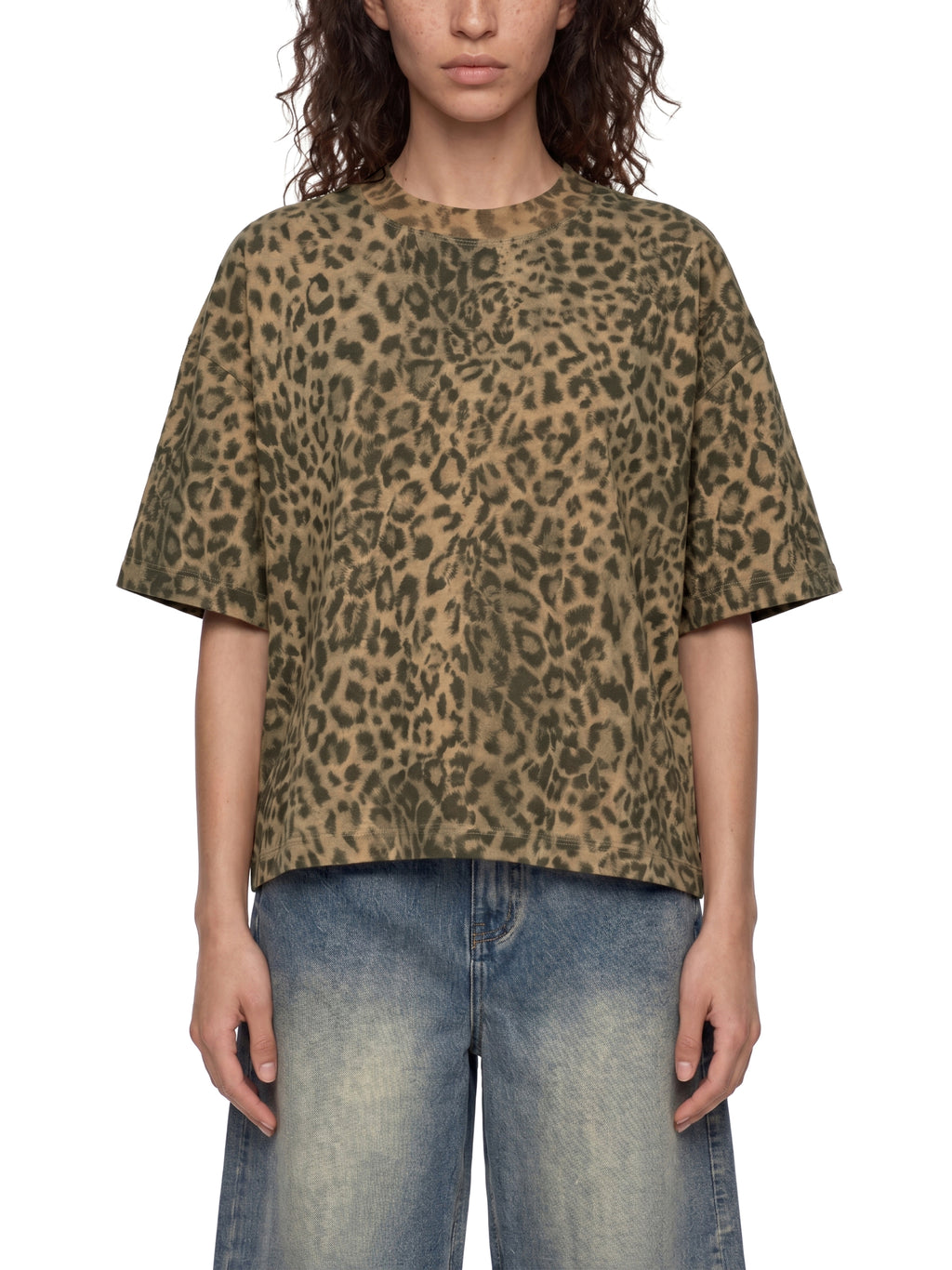 Unisex Leopard Print Boxy T-Shirt